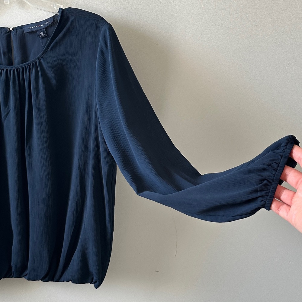 Tommy Hilfiger Navy Women's Blouse - Picture 4 of 4